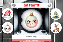 Car Coaster Watercolor Festive Rage Product Image 1
