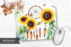 Lush Sunflower Bouquet Mouse Pad PNG Design Product Image 1