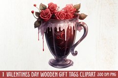 Gothic Valentines Day Clipart, Valentine Skeleton Product Image 2