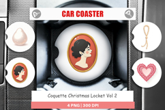 Christmas Coquette Locket Car Coaster Product Image 1