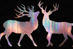 &quot;Holographic Glitter Reindeer Silhouette Christmas PNG&quot; Product Image 1