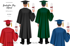 Graduate Boy Clipart, Class of 2025 PNG Product Image 1