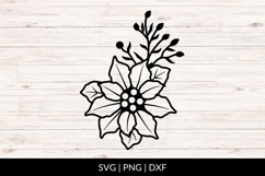 Hand Drawn Poinsettia Branch SVG Product Image 1