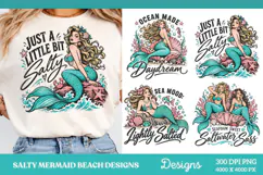 Just a Little Bit Salty Mermaid PNG, Salty Mermaid Beach Lov Product Image 1