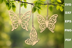 Hanging Home Decoration |Butterflies Laser cut SVG, Cricut Product Image 1