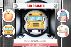 Car Coaster Pastel School Essentials Product Image 1