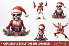 Christmas Skeleton Sublimation PNG Product Image 1