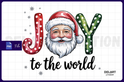 Joy to the World PNG Santa Christmas PNG Design Product Image 1