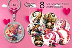 Valentine gnome | coaster &amp; key chain sublumation Product Image 1