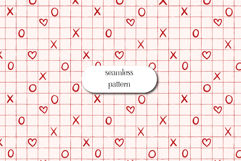 Valentine XO Seamless Pattern, Red Heart Grid Digital Paper Product Image 1