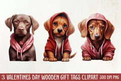 Cute Valentine Dog Clipart, Valentines Day Dog Clipart Product Image 1