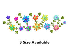 Colorful Floral Vine Three Size Embroidery Design Product Image 1