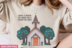 Church a hospital PNG, Retro Church Sublimation Product Image 1