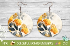Spring Flowers Round Earrings PNG, Floral Earrings Design Product Image 1