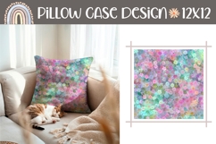 Pink Flowers Pillow Sublimation, Glitter Pillow Case Print Product Image 1