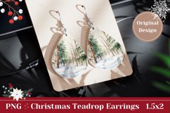 Christmas Earrings Sublimation , Winter Forest Sublimation Product Image 1