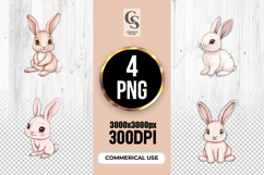 Cute Baby Bunny Clipart Sublimation PNG Product Image 1