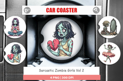 Car Coaster Sarcastic Zombie Girls Product Image 1