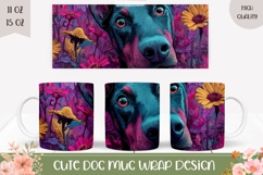 Doberman Mug Design, Animals Mug Print, Doberman Dog PNG Product Image 1