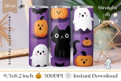 Cute Halloween Tumbler, Cartoon Ghost Tumbler Sublimation Product Image 1
