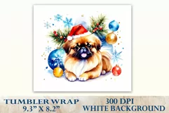 Sublimation Design Tumble Watercolor Dog| Christmas Dog Wrap Product Image 2