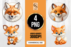 Cute Fox Clipart Sublimation PNG Product Image 1
