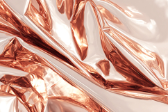 Shiny, crinkled metallic foil with a rose gold color Product Image 1