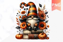 Halloween Gnome Books Sublimation - Halloween Clipart PNG Product Image 1