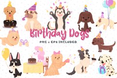 Birthday Dogs Watercolor Style Clip Art Product Image 1