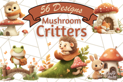 Whimsical Woodland Animal Village PNG Clipart Fantasy Forest Product Image 1
