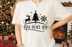 Love Peace Joy Svg, Farmhouse Christmas Svg, Winter Svg. Product Image 2