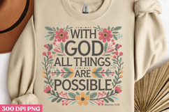 With God, all things PNG, Christian Bible Verses Sublim Product Image 2