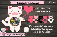 Cute cat VALENTINE'S day candy holder, ornament gift SVG Product Image 1
