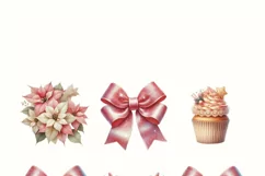 Pink Christmas Coquette Bow PNG, Custom Preppy Christmas Product Image 2