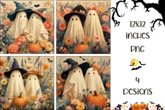 Cartoon Halloween Ghosts Backgrounds, Kids Halloween Print Product Image 1