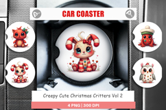Creepy Cute Christmas Car Coaster Product Image 1