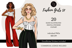 Fashion Girls 57 Hand Drawn clipart png Product Image 1