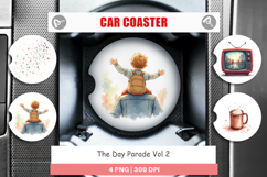 Car Coaster Watercolor Thanksgiving Parade Product Image 1