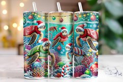 Christmas Turtle Tumbler Wrap | Christmas | Sublimation Product Image 1