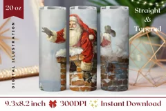 Santa Claus Tumbler Wrap, Chimney Tumbler Template Product Image 1