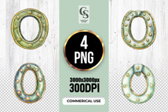 Watercolor Oval Frame Jewelry Clipart Sublimation PNG Product Image 1