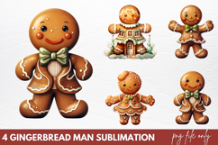 Gingerbread Man Sublimation Clipart PNG Product Image 1