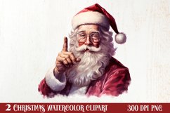 Vintage Black Pink Santa Claus Sublimation Clipart Product Image 1