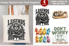 Funny Teacher Lion Tech Support Sublimation PNG Product Image 1