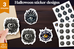Creepy Eye Halloween Stickers PNG Evil eye, demon eye Product Image 1