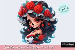 La Catrina PNG Girl Clipart - Day of the Dead Sublimation Product Image 1