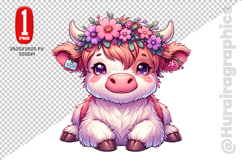 Cute Cow Clipart - PNG File Product Image 1