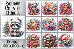 Funny Christmas Coaster Design | animal Square Coaster Product Image 1