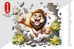 Cute Lion Clipart - PNG File Product Image 1