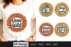 Grow Wild Sunflower Quote SVG PNG Product Image 1